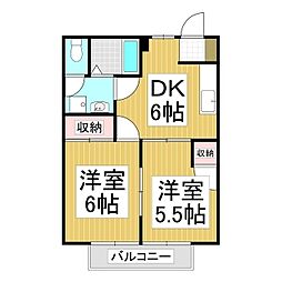 シュティーア 2DKの間取図画像