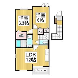イリーデ・カーサ 2LDKの間取図画像
