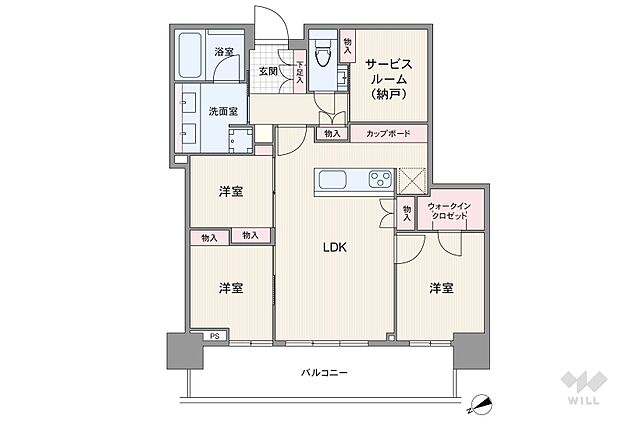 間取り グローバルフロントタワー 25階/-