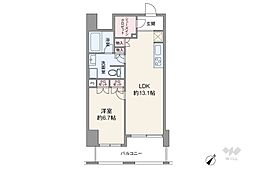 グランスイート神宮前 1LDKの間取図画像