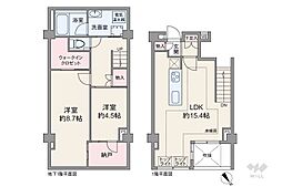 オープンレジデンス幡ヶ谷 2LDKの間取図画像