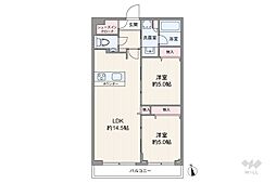ベイクレストタワー 2LDKの間取図画像