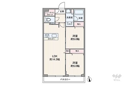 2LDK 間取り
