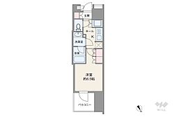 PROUD五反田 1Kの間取図画像