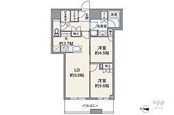 勝どきザ・タワー 2LDKの間取図画像
