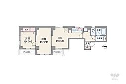 ヨーコーハイツ 2DKの間取図画像