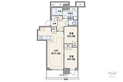 ベイクレストタワー 2LDKの間取図画像