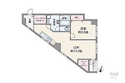 バルミー五反田 1LDKの間取図画像