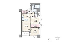 レフィール日本橋馬喰町 2LDKの間取図画像