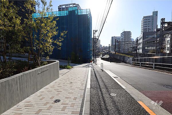 敷地西側の前面道路（北側から）