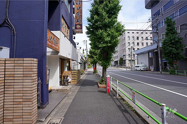敷地南側の前面道路（西側から）