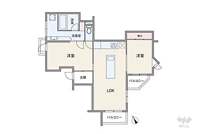 間取り:間取りは専有面積69.96平米の2LDK。全居室洋室仕様のプラン。LDKには回遊性のあるアイランドキッチンを配置。全居室に開口部あり。バルコニー面積は3.78平米です。 間取り:間取りは専有面積69.96平米の2LDK。全居室洋室仕様のプラン。LDKには回遊性のあるアイランドキッチンを配置。全居室に開口部あり。バルコニー面積は3.78平米です。