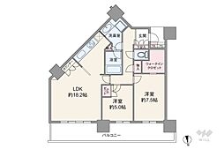 シティタワー品川 2LDKの間取図画像