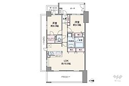 スカイクレストビュー東京 2LDKの間取図画像