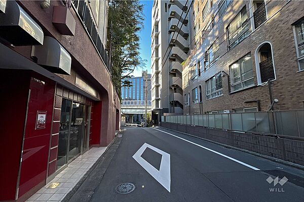 敷地東側の前面道路（北側から）