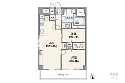 渋谷藤和コープ 2LDKの間取図画像