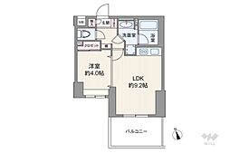 藤和シティホームズ芝浦 1LDKの間取図画像