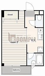 KENSINGTON 1Kの間取図画像