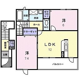 フィオーレ 2LDKの間取図画像
