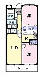 ドゥーメゾンK 2LDKの間取図画像