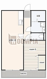 ラティーナ岐阜 1LDKの間取図画像