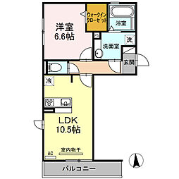 サンライズS 1LDKの間取図画像