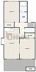 エルミタージュクボタ 2DKの間取図画像