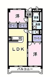 グランコート 2LDKの間取図画像