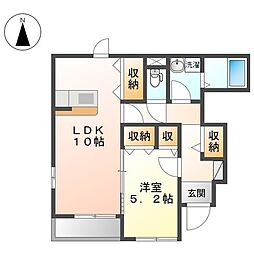 サンハイツ・カトー 1LDKの間取図画像