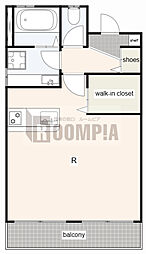 グランメールK ワンルームの間取図画像