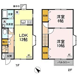 カーサ石原瀬 2LDKの間取図画像