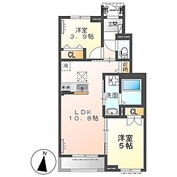 スリール 2LDKの間取図画像