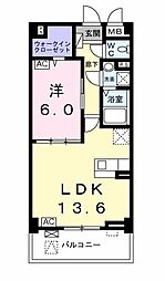 アリビオ1 1LDKの間取図画像