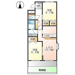 ファミーユ 2LDKの間取図画像