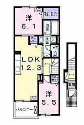 アリアエステート2 2LDKの間取図画像
