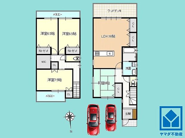 伏見区醍醐御霊ケ下町(4LDK)の間取り