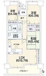 ヒルズウィロード 3LDKの間取図画像