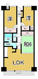 サーパス蔵本公園 3LDKの間取図画像