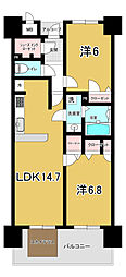 ロイヤルガーデン徳島駅西 2LDKの間取図画像