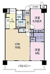 シティハイツこの花 2LDKの間取図画像