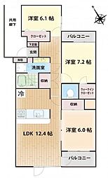 ステイツ花屋敷つつじが丘 3LDKの間取図画像
