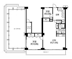 ジャルダン東淀川 2LDKの間取図画像