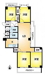 エバーグリーングランド曽根A棟 4LDKの間取図画像