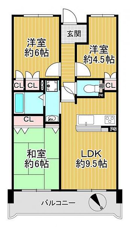 3DK 間取り