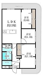 パルクメゾン千舟公園 3LDKの間取図画像