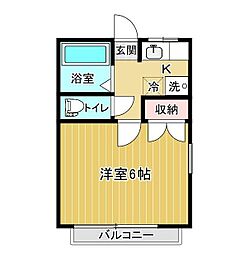 エポパレス 1Kの間取図画像