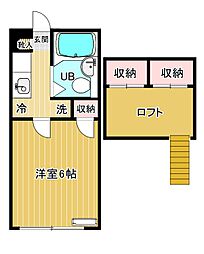 ロフティニューモートII 1階1Kの間取り