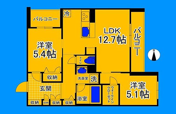 画像2:振り分けタイプ2LDKのお部屋！