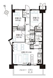 エンゼルピュア大森 3LDKの間取図画像