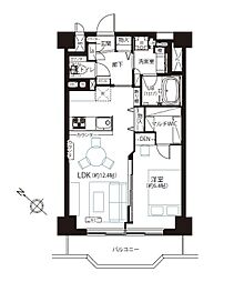 都立大八雲マンション 1LDKの間取図画像